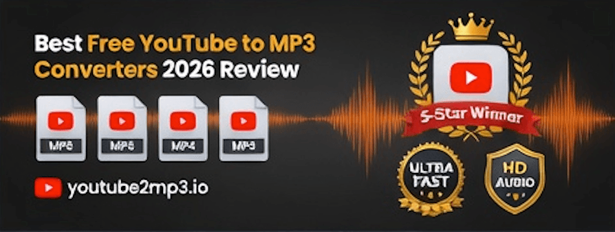 Comparison illustration showing MP3 audio files on one side and MP4 video files on the other for YouTube conversion choices